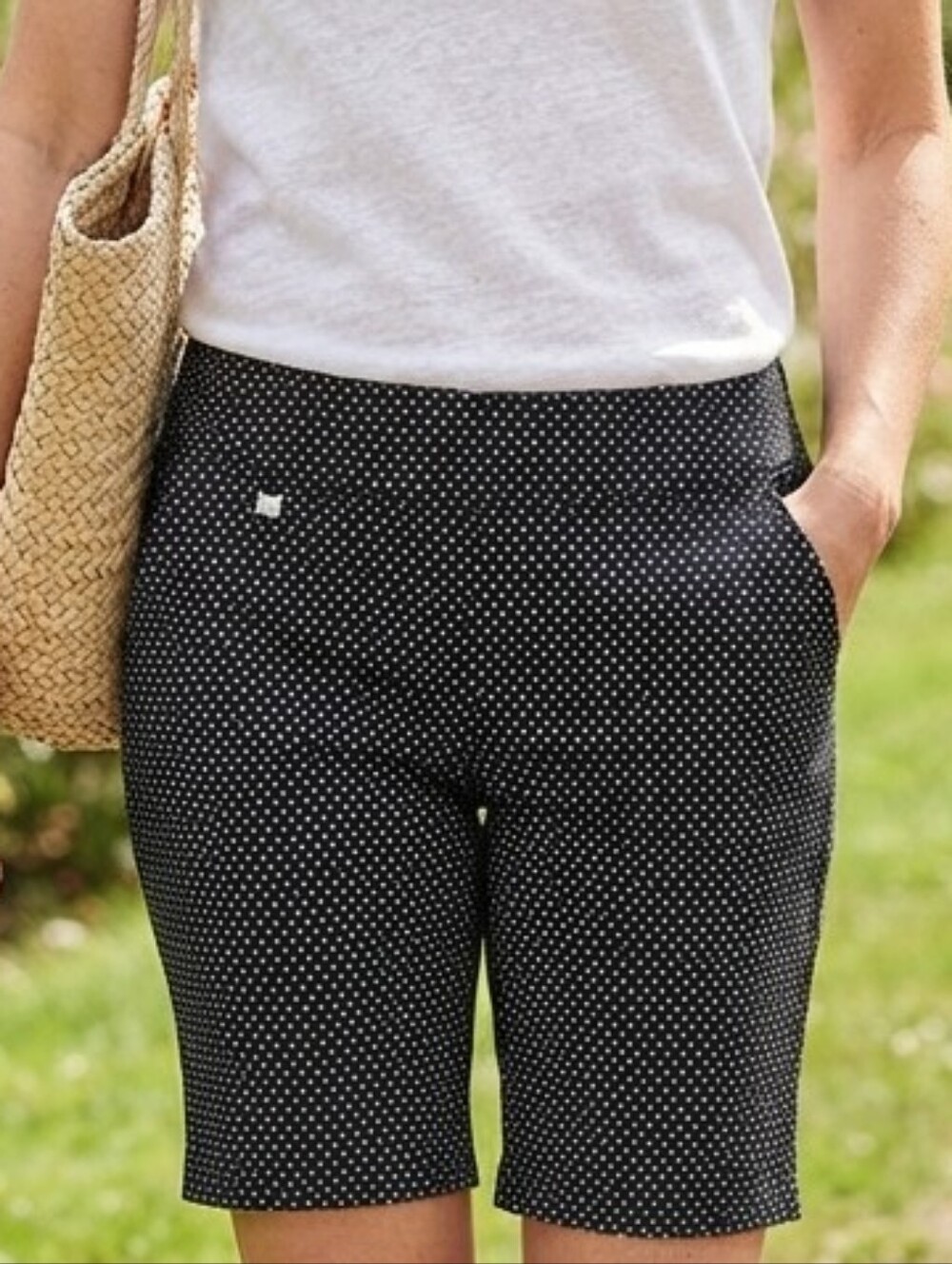 S.C. & Co. Black & White Polka Dot Shorts